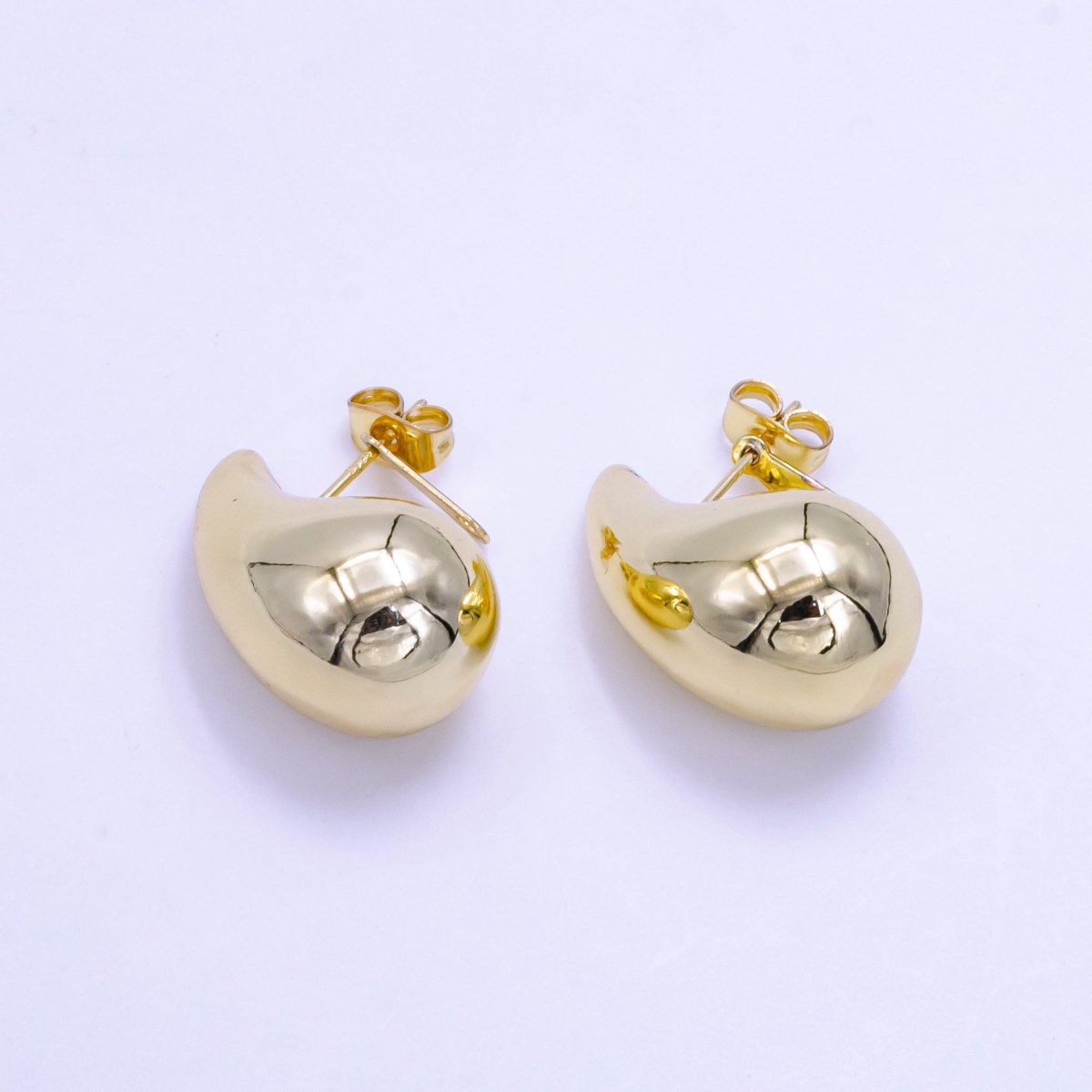 14K Gold Filled 25mm Chunky Modern Teardrop Stud Earrings in Gold & Silver | V-283 V-308 - DLUXCA