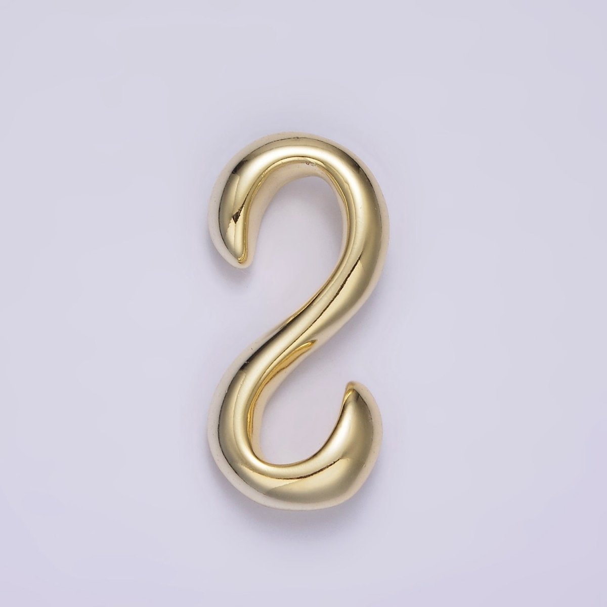 14K Gold Filled 25mm Curved Minimalist S-Hook Closure Findings Supply in Gold & Silver | Z656 - DLUXCA