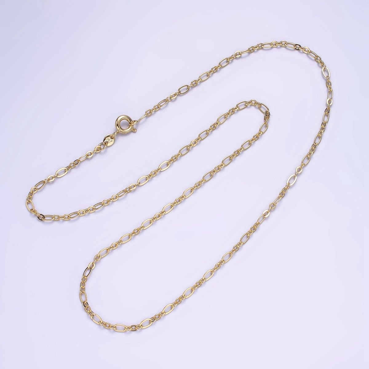 14K Gold Filled 2.5mm Figaro Chain 18 Inch Necklace | WA-2464 - DLUXCA