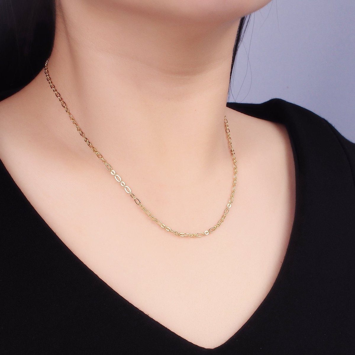 14K Gold Filled 2.5mm Figaro Chain 18 Inch Necklace | WA-2464 - DLUXCA