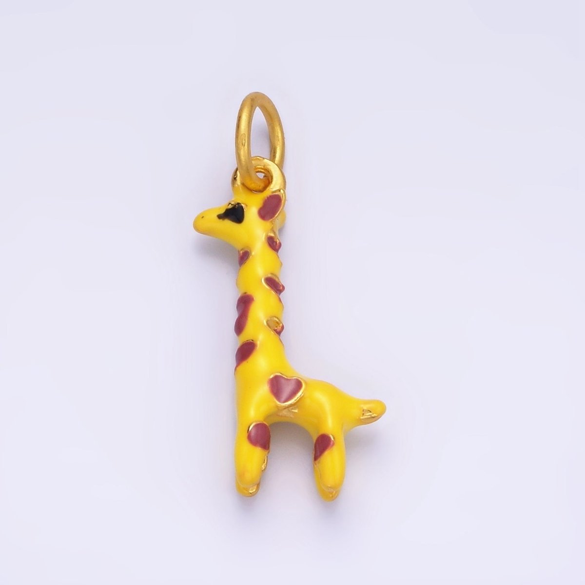 14K Gold Filled 25mm Giraffe Safari Animal Enamel Charm | AG698 - DLUXCA