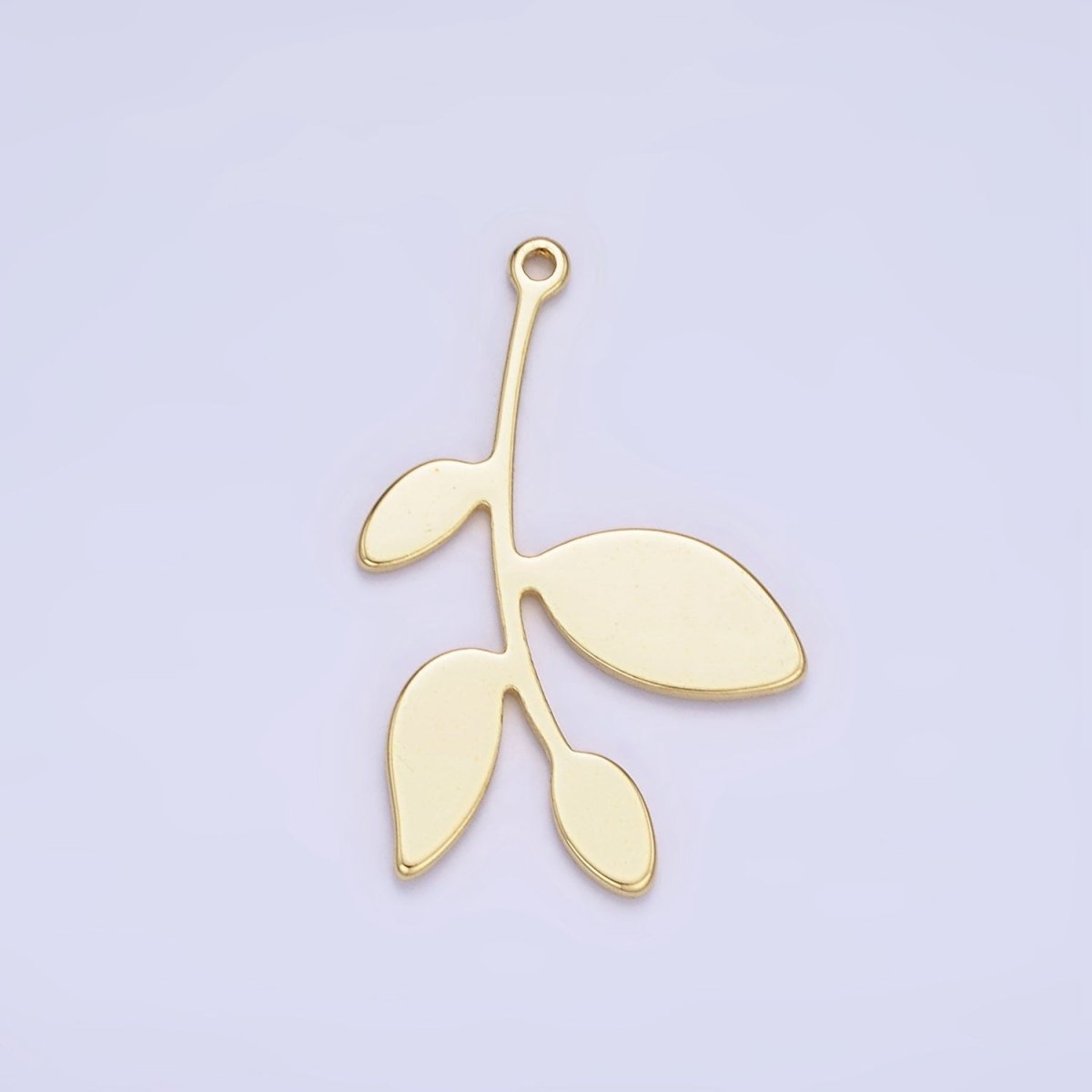 14K Gold Filled 25mm Nature Leaf Minimalist Charm | AG636 - DLUXCA