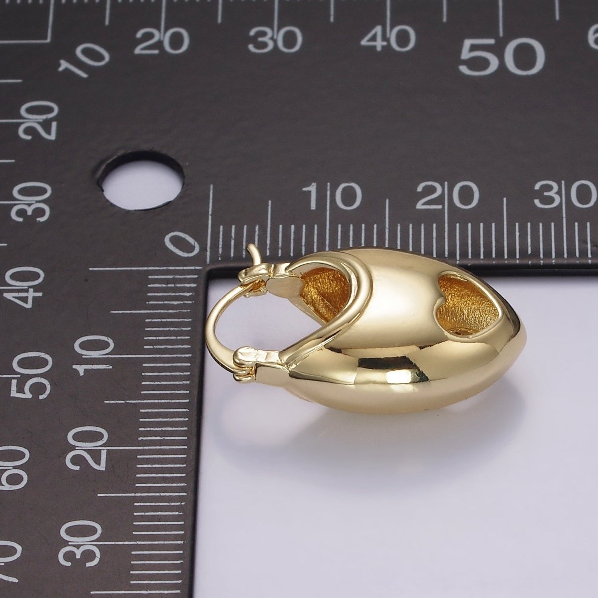 14K Gold Filled 25mm Open Heart Sphere Dome Latch Hoop Earrings | AE168 - DLUXCA