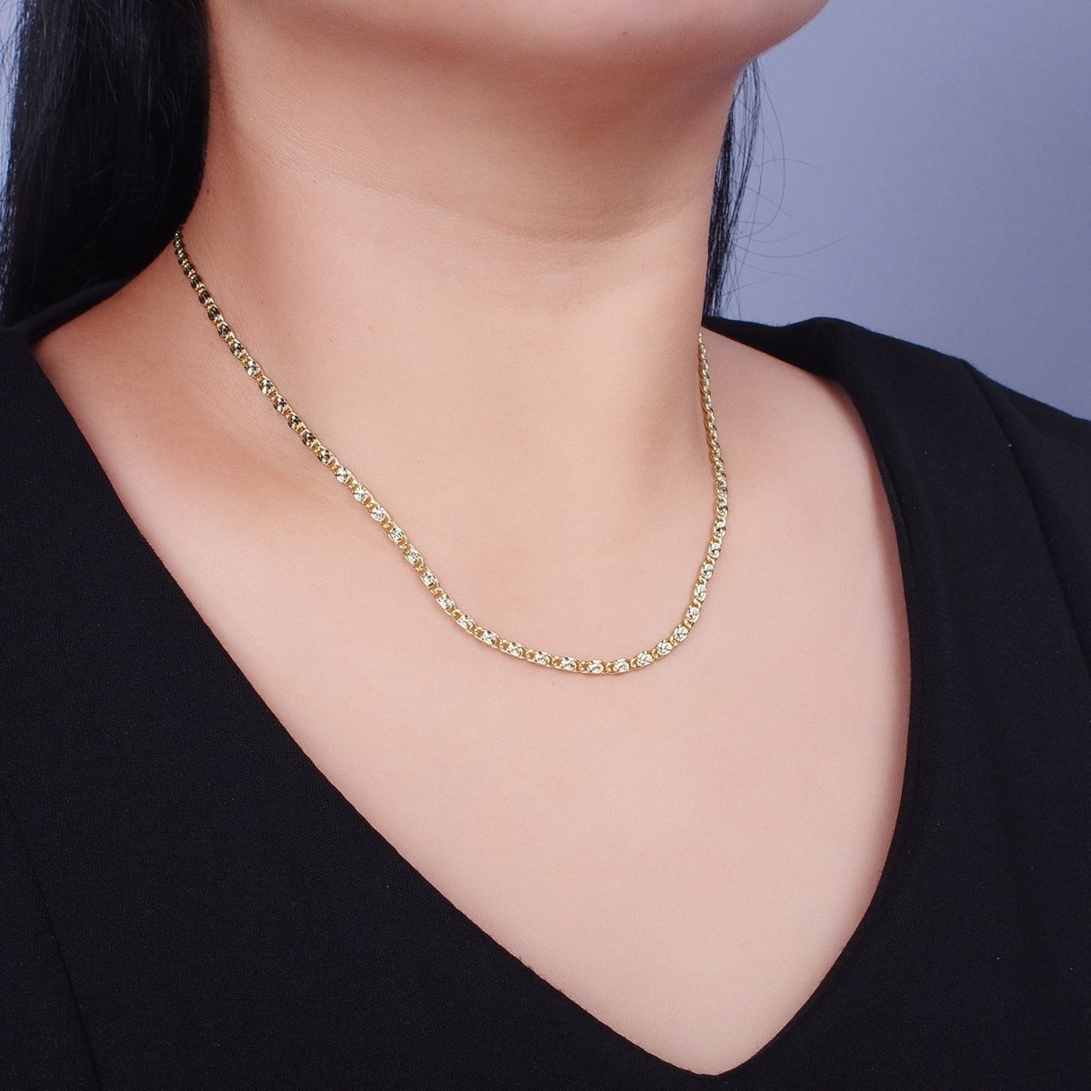 14K Gold Filled 2.6mm Scroll 18 Inch Chain Necklace | WA-1503 Clearance Pricing - DLUXCA