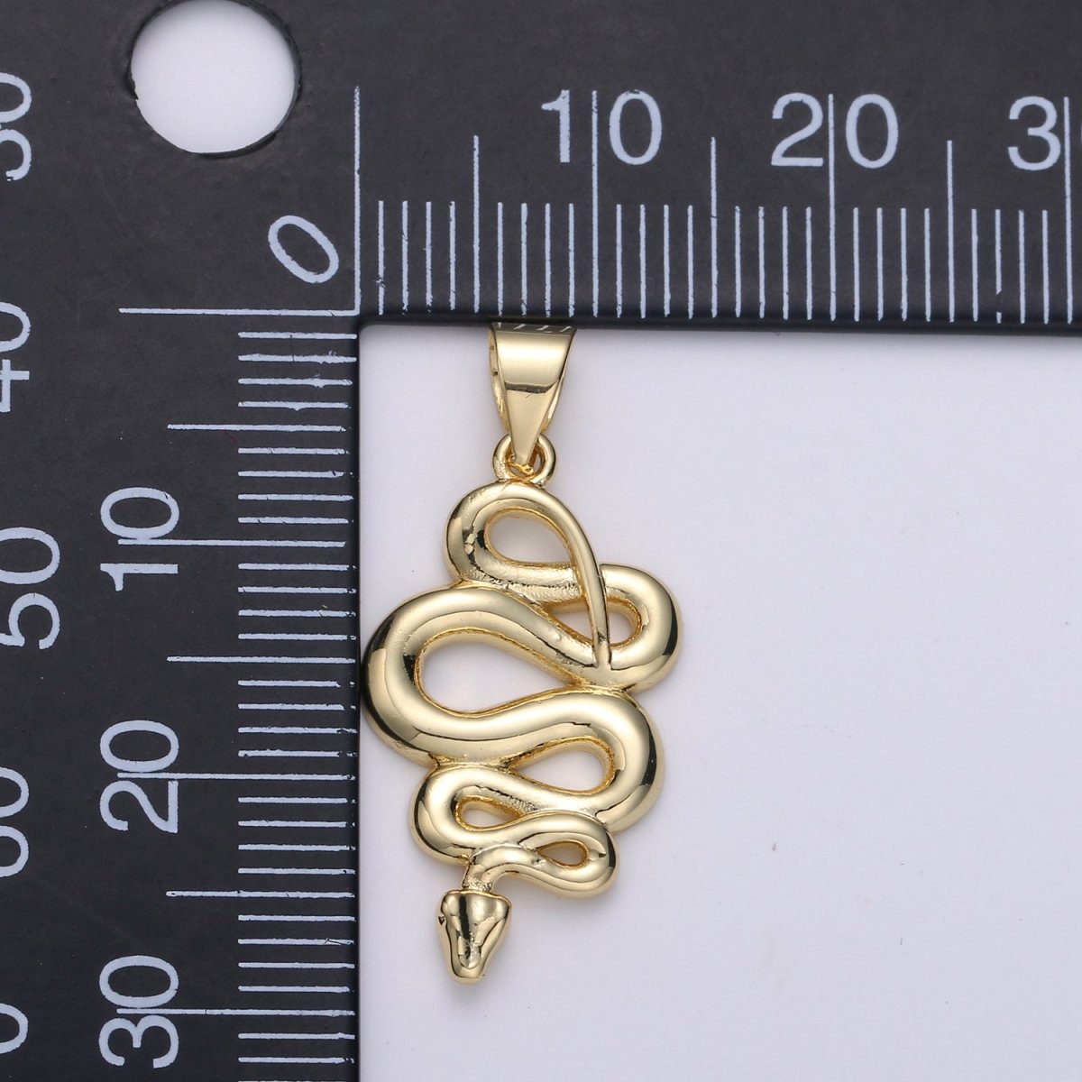 14K Gold Filled 28mm Slithering Snake Serpent Minimalist Pendant | I880 - DLUXCA
