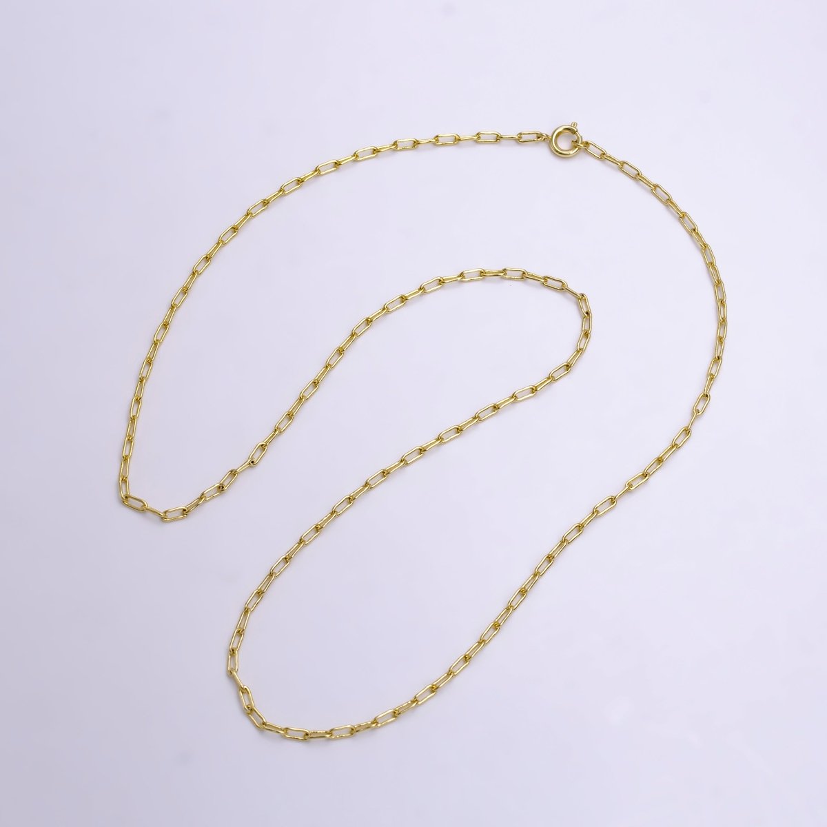 14K Gold Filled 2mm Paperclip 20 Inch Minimalist Layering Chain Necklace | WA-2227 Clearance Pricing - DLUXCA