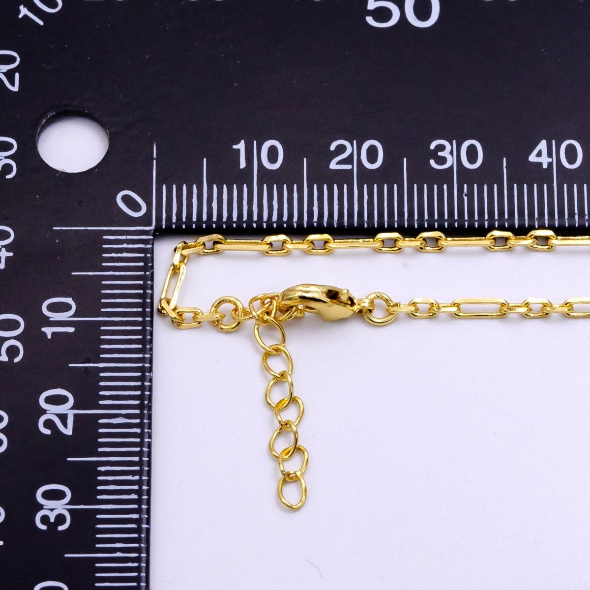14K Gold Filled 2mm Paperclip Cable Link 6 Inch Bracelet w. Extender | WA-2448 - DLUXCA
