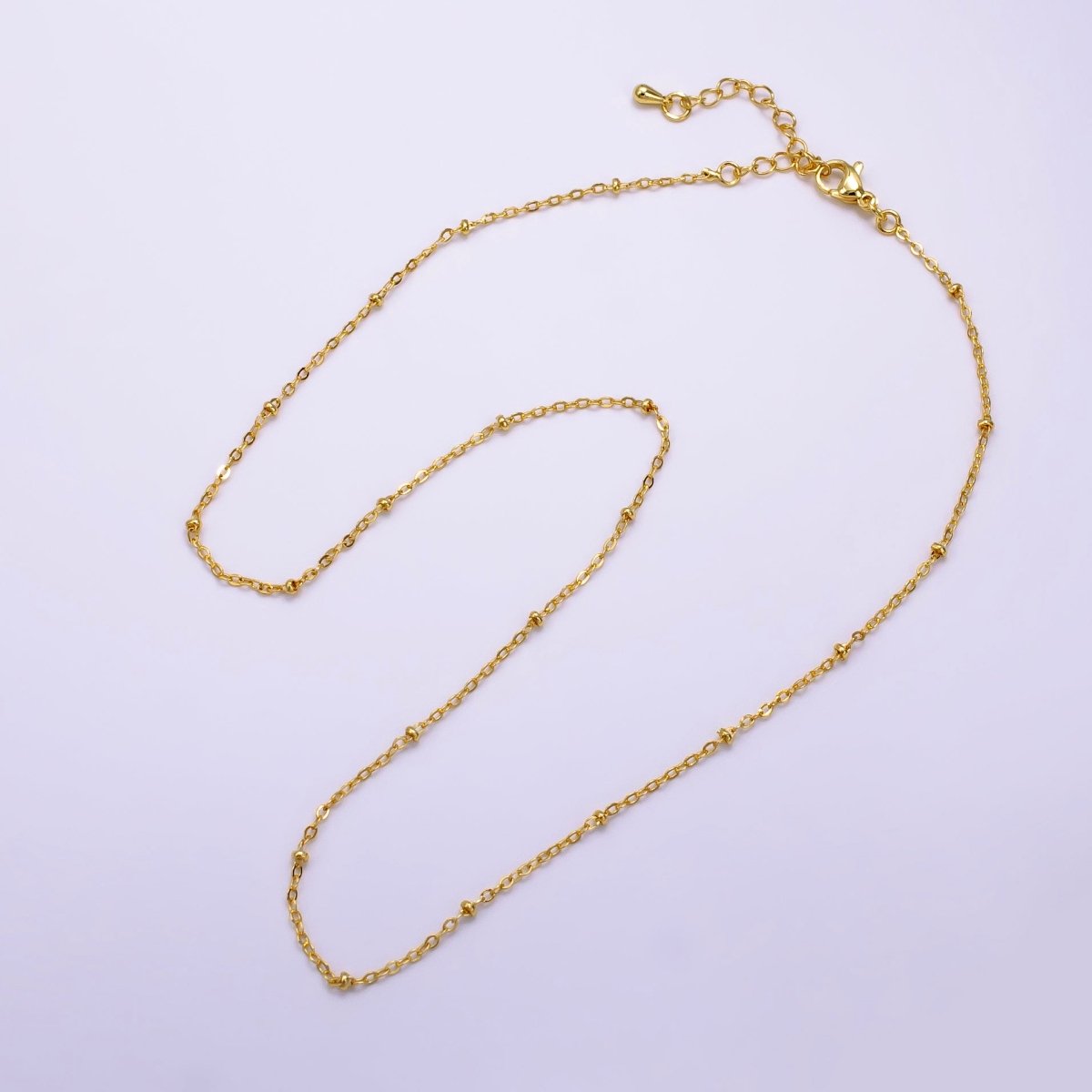 14K Gold Filled 2mm Satellite Cable Chain 18 Inch Necklace w. Extender | WA-2454 - DLUXCA