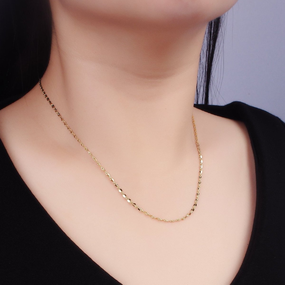 14K Gold Filled 2mm Unique Link 18 Inch Necklace | WA-2466 - DLUXCA
