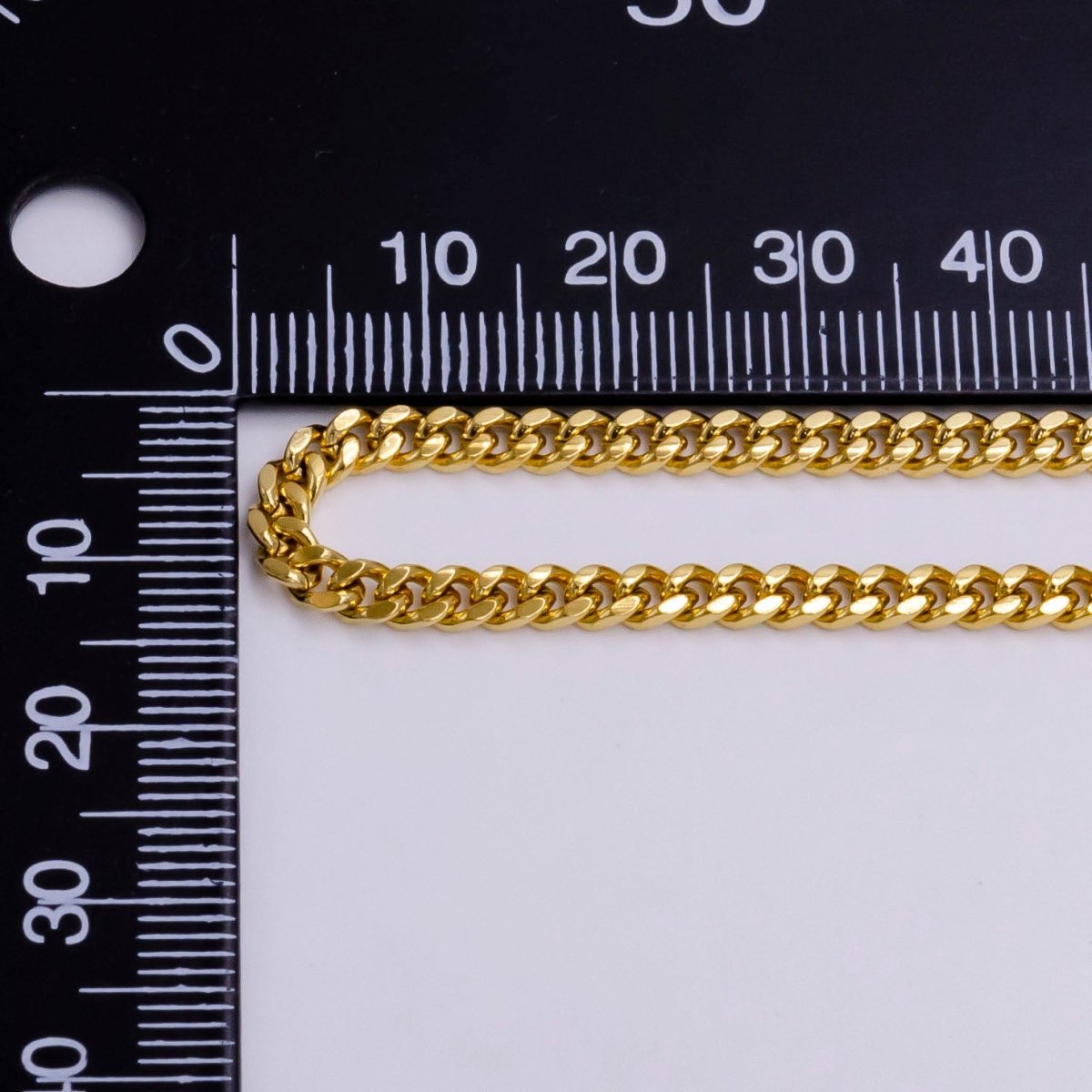 14K Gold Filled 3.2mm Flat Concave Curb Unfinished Chain For Jewelry Making | ROLL-1416 Clearance Pricing - DLUXCA