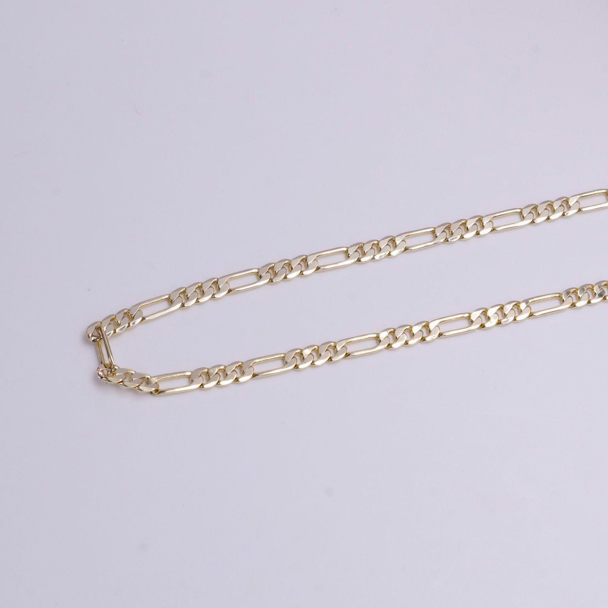 14K Gold Filled 3.4mm Width Figaro Chain Unfinished Chain by Yard Chain Bulk Wholesale | ROLL-1370 - DLUXCA