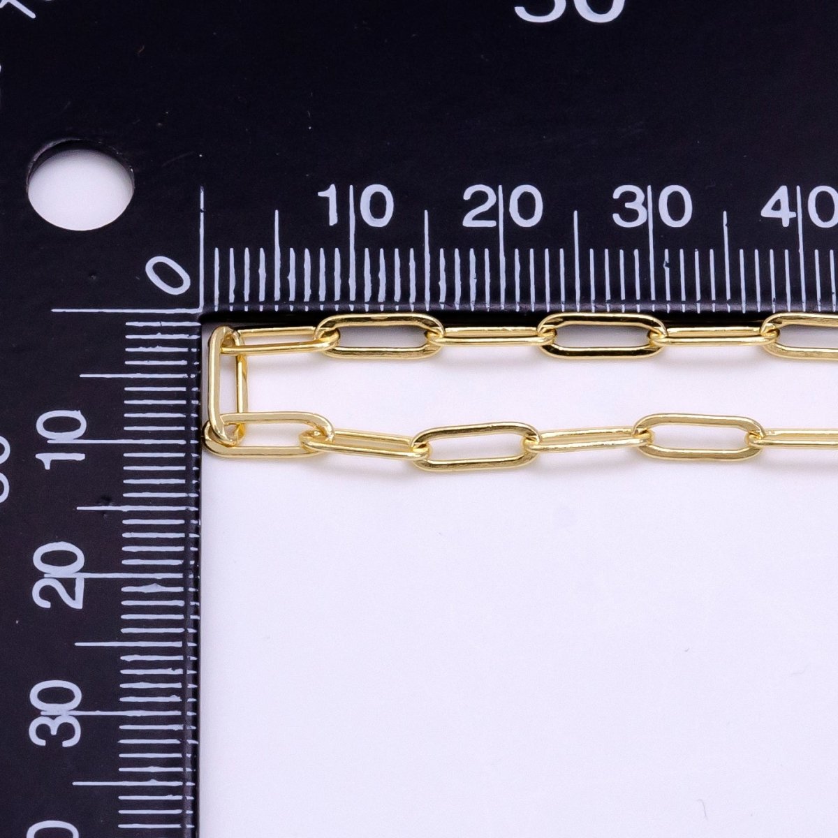 14K Gold Filled 3mm Minimalist Paperclip Unfinished Chain For Jewelry Making | ROLL-1454 - DLUXCA