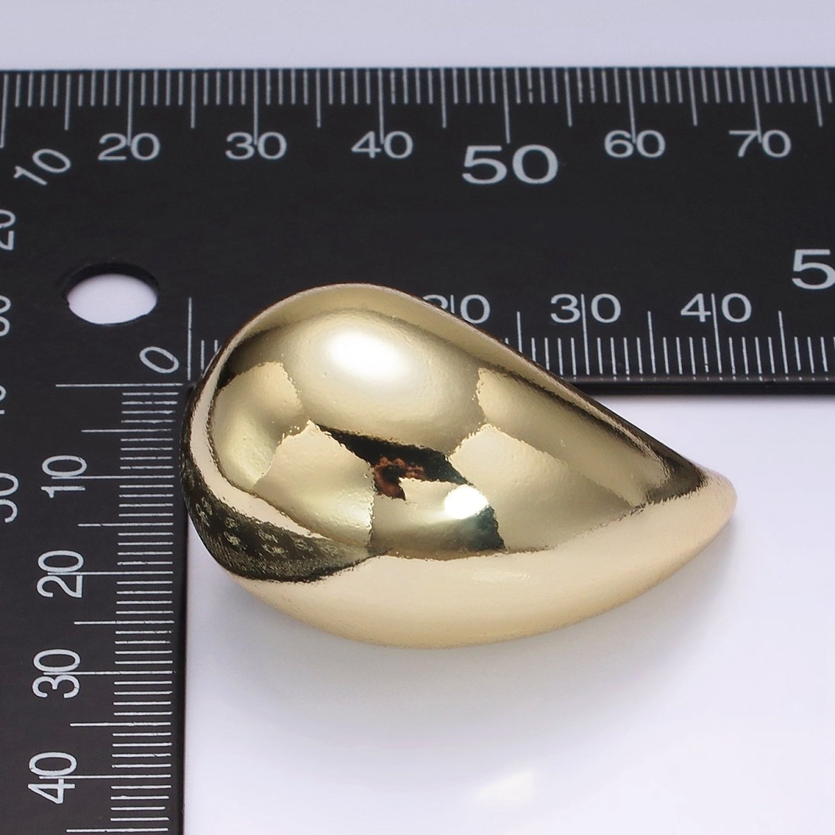 14K Gold Filled 43mm Chubby Teardrop Stud Minimalist Earrings | AE340 - DLUXCA
