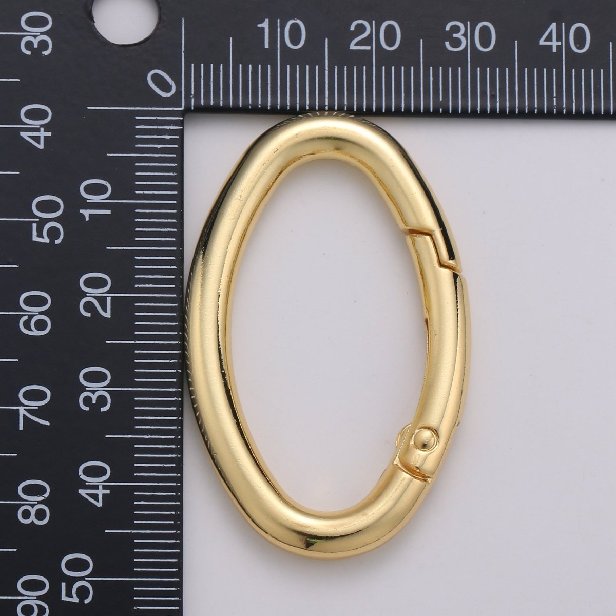 14K Gold Filled 48mm Oval Oblong Push Spring Gate Jewelry Findings in Gold & Silver | L042 L043 - DLUXCA