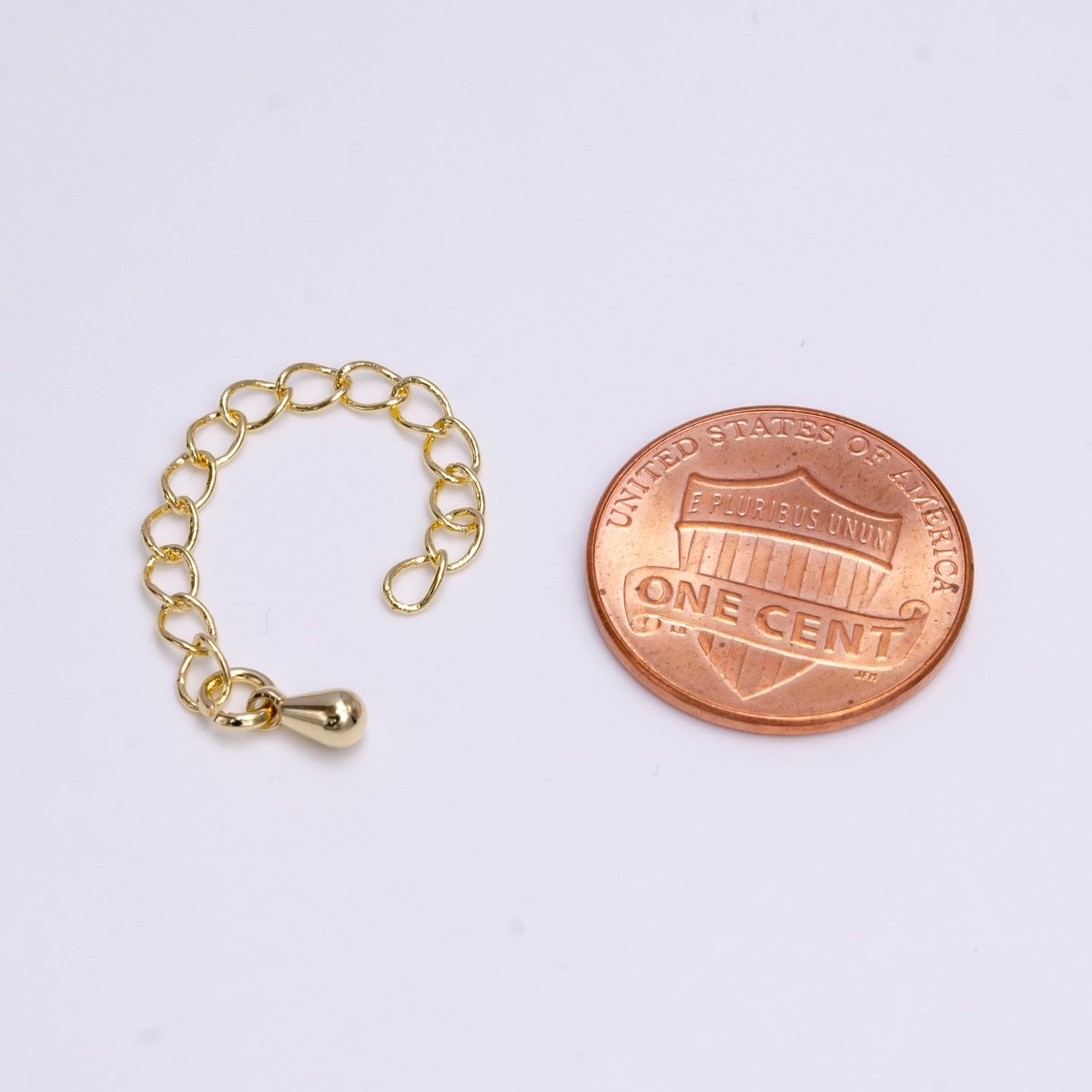 14K Gold Filled 50mm Teardrop Chain Extender Jewelry Making Supply | Z-384 - DLUXCA