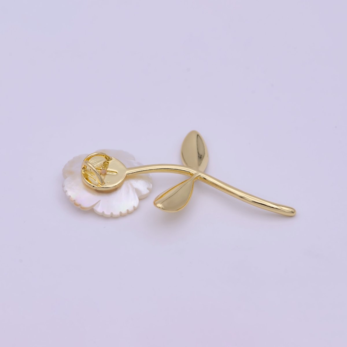 14K Gold Filled 52mm Micro Paved Bindweed Flower Pendant | H469 - DLUXCA