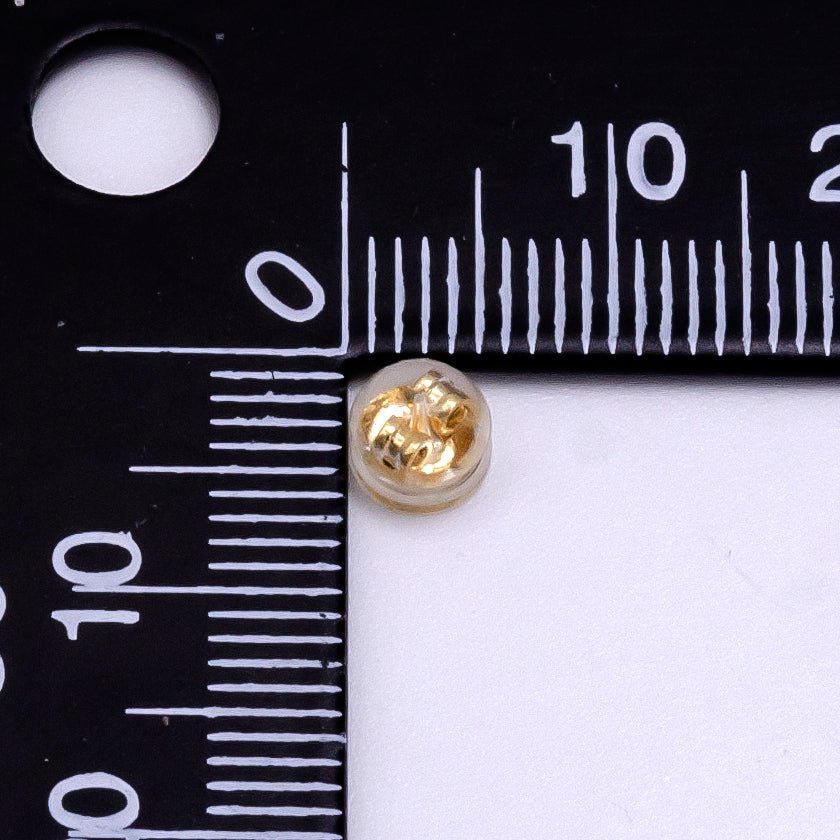 14K Gold Filled 5mm Rubber Backings Earrings Finding Supply Pack in Gold & Silver | Z621 Z622 - DLUXCA