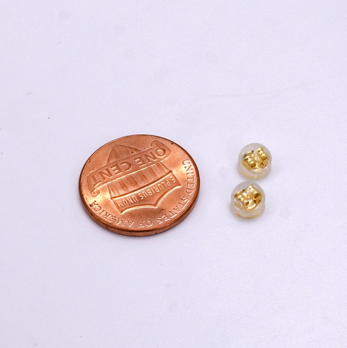 14K Gold Filled 5mm Rubber Backings Earrings Finding Supply Pack in Gold & Silver | Z621 Z622 - DLUXCA