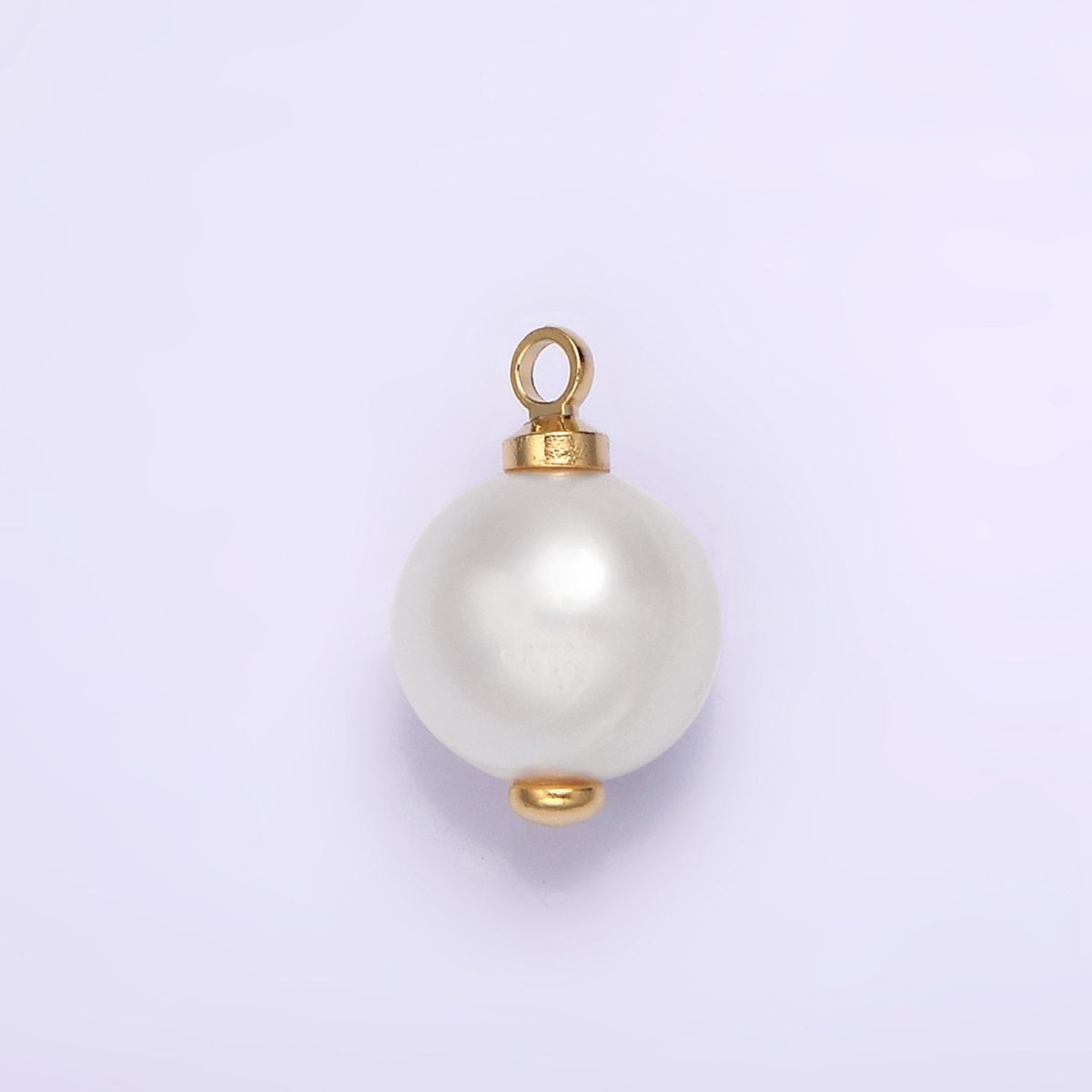 14K Gold Filled 8mm Freshwater Pearl Button Charm & Pendant | P1599 P1610 - DLUXCA