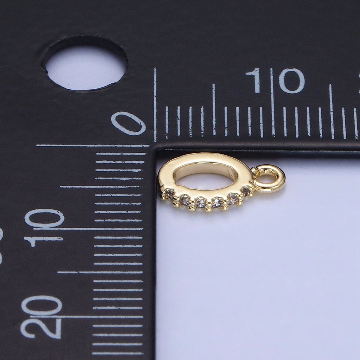 14K Gold Filled 8mm Micro Paved CZ Bail Open Loop Findings | Z744 - DLUXCA