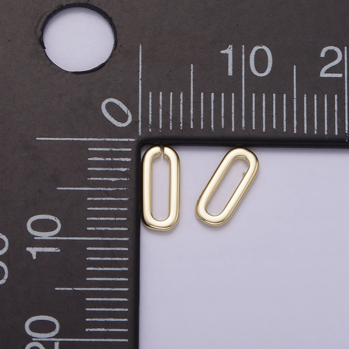 14K Gold Filled 8mm Open, Closed Oblong Paperclip Link Minimalist Jewelry Findings Supply | Z-537 Z-538 - DLUXCA