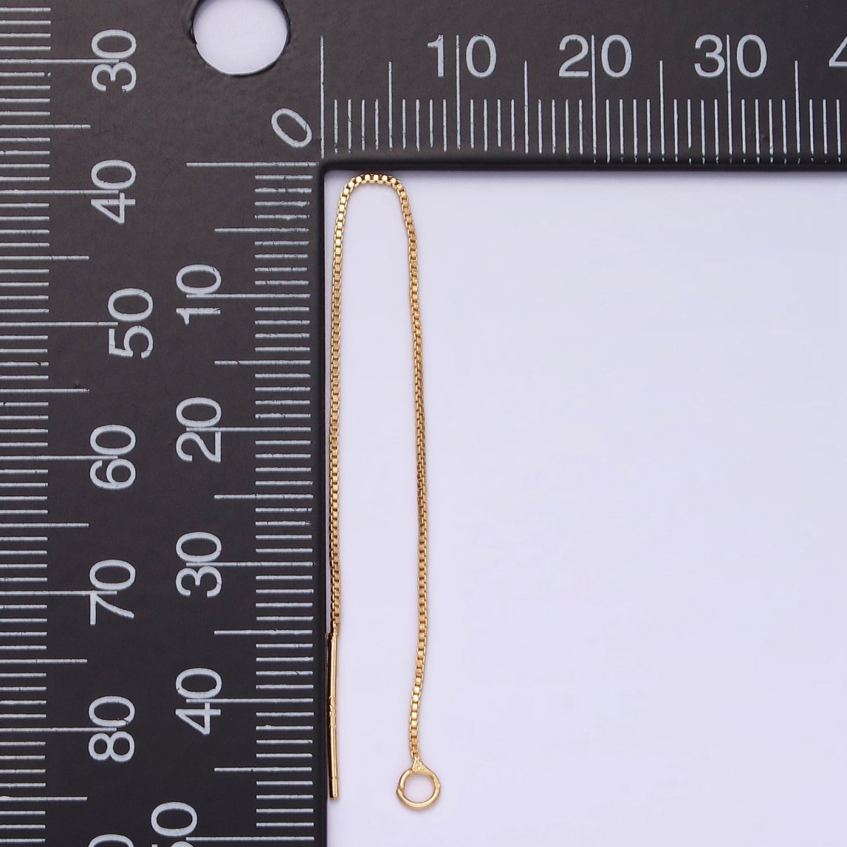 14K Gold Filled 90mm Box Chain Threader Earrings Jewelry Making Findings Supply | Z-505 - DLUXCA