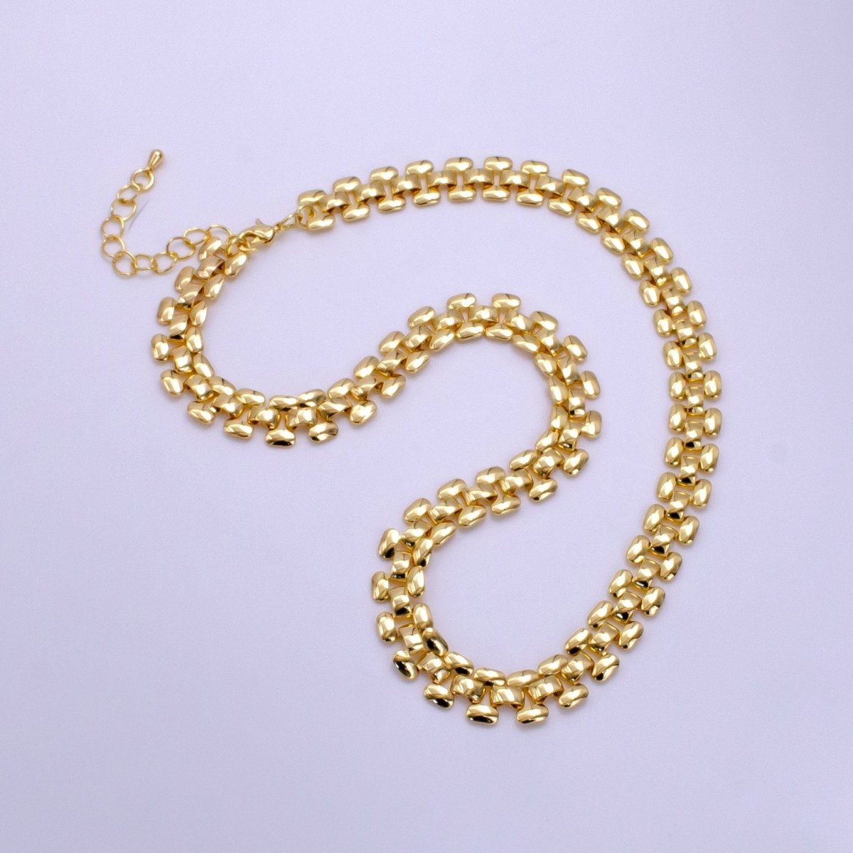 14K Gold Filled 9.5mm Panther Chain 16 Inch Choker Necklace | WA-2414 - DLUXCA