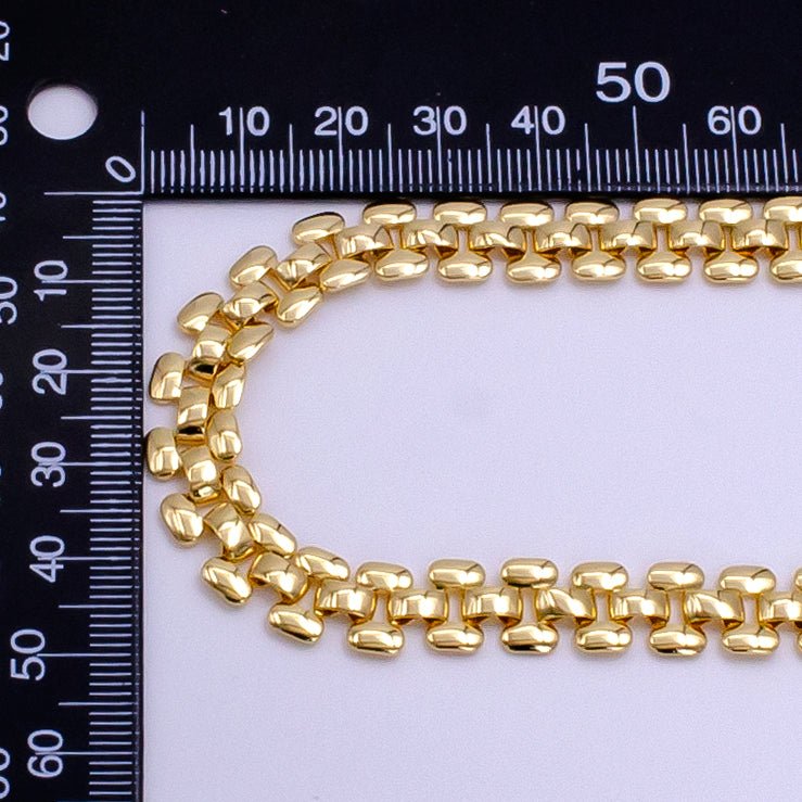 14K Gold Filled 9.5mm Panther Chain 16 Inch Choker Necklace | WA-2414 - DLUXCA