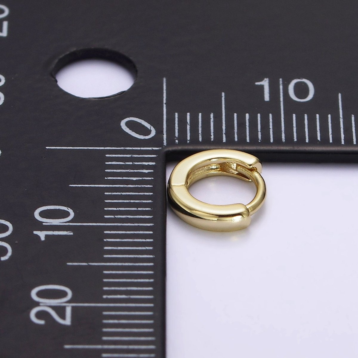 14K Gold Filled 9mm Mini Flat Cartilage Huggie Earrings | AE808 - DLUXCA