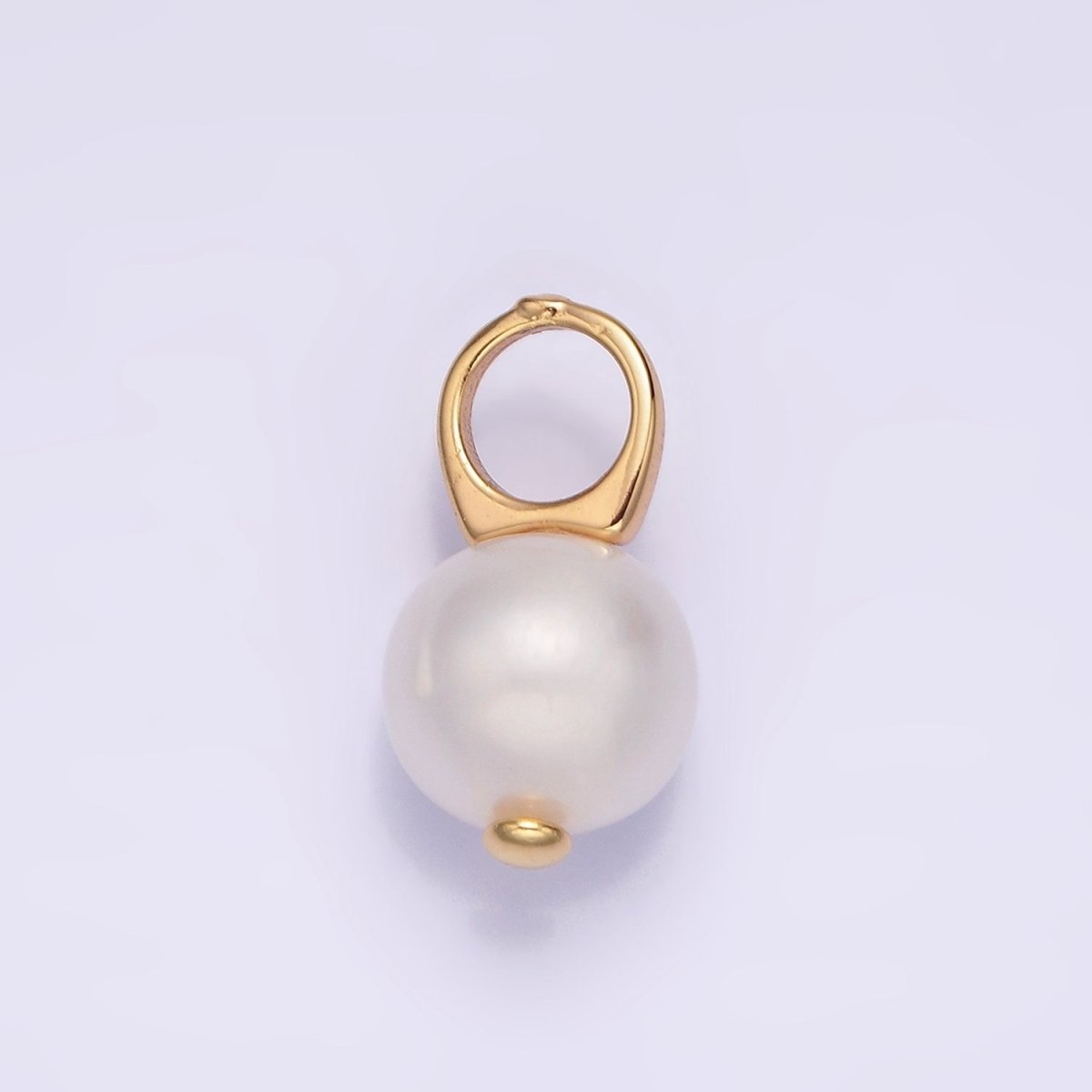 14K Gold Filled 9mm Round Sphere Ball White Freshwater Pearl Drop Personalized Earring Pendant | P1605 P1606 - DLUXCA