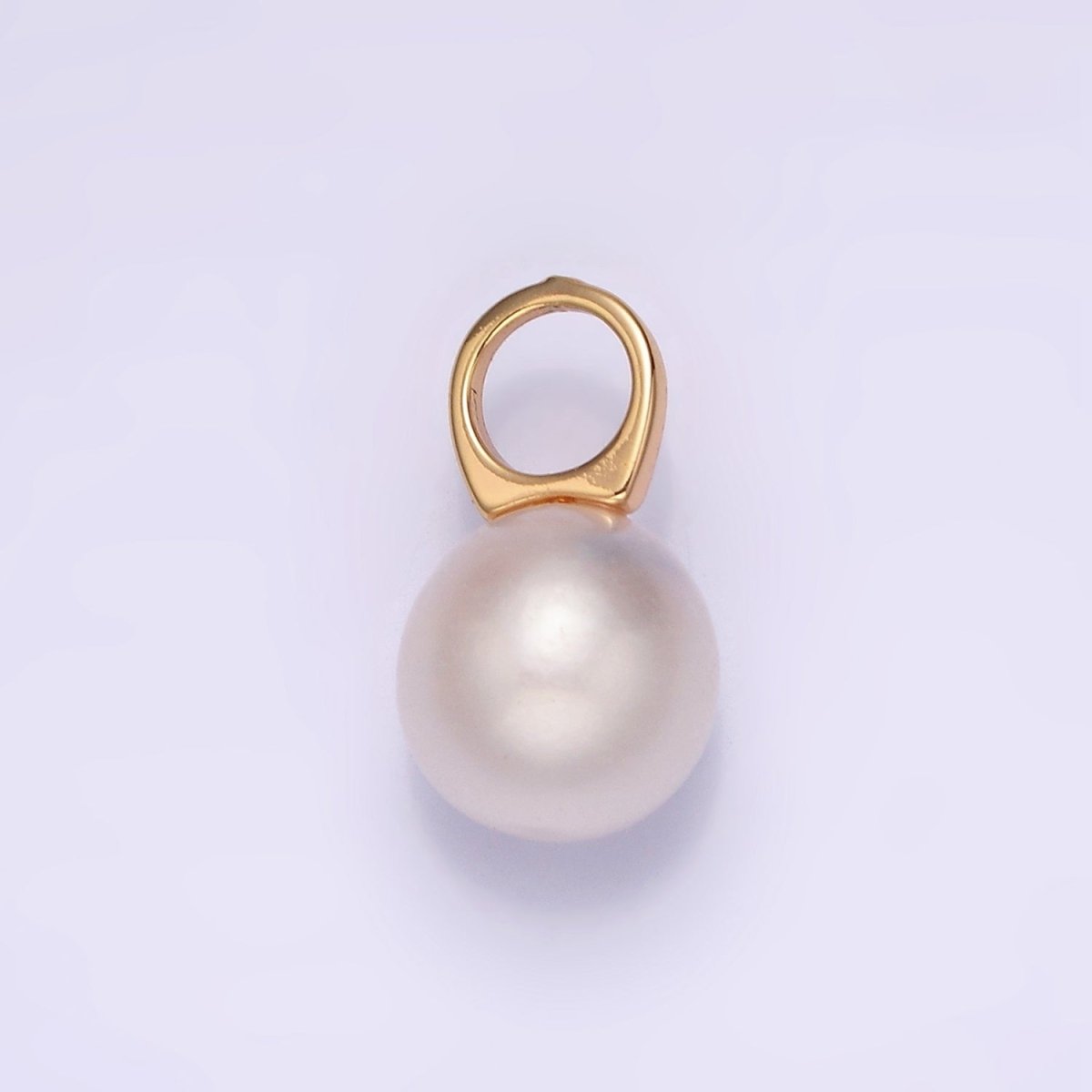 14K Gold Filled 9mm Round Sphere Ball White Freshwater Pearl Drop Personalized Earring Pendant | P1605 P1606 - DLUXCA