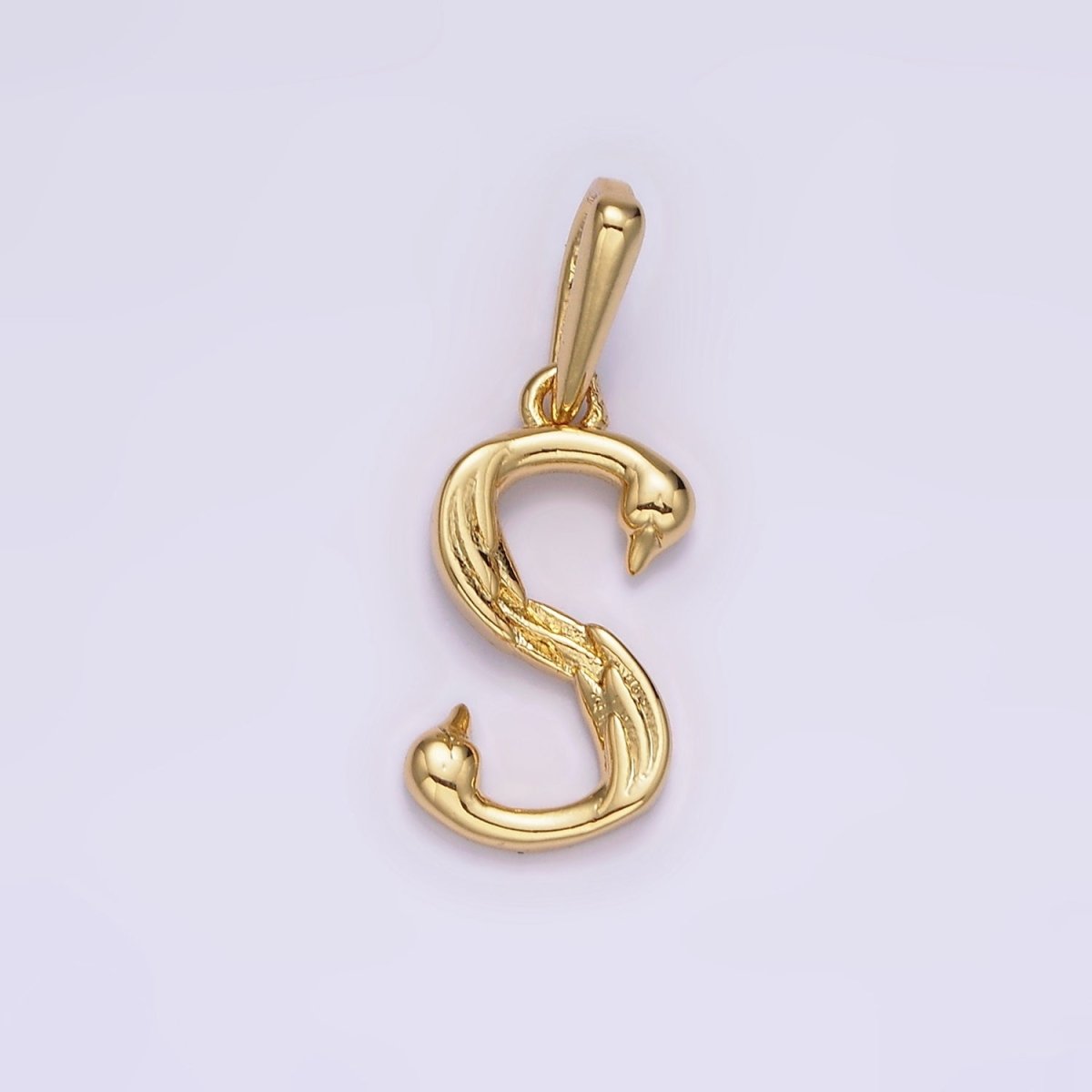 14K Gold Filled A-Z Initial Letter Angel Wings Inspired Charm Personalized Alphabet Pendant | A963~A988 - DLUXCA