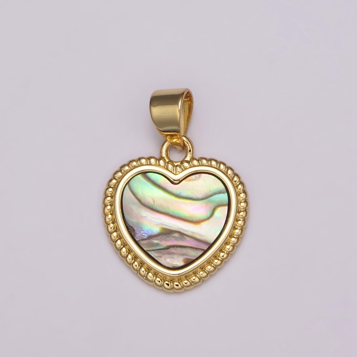 14K Gold Filled Abalone Heart Pendant, Unique One of a kind Abalone Shell Pendant, Heart Shaped Pendant, Heart Pendant for Jewelry Making N-484 - DLUXCA