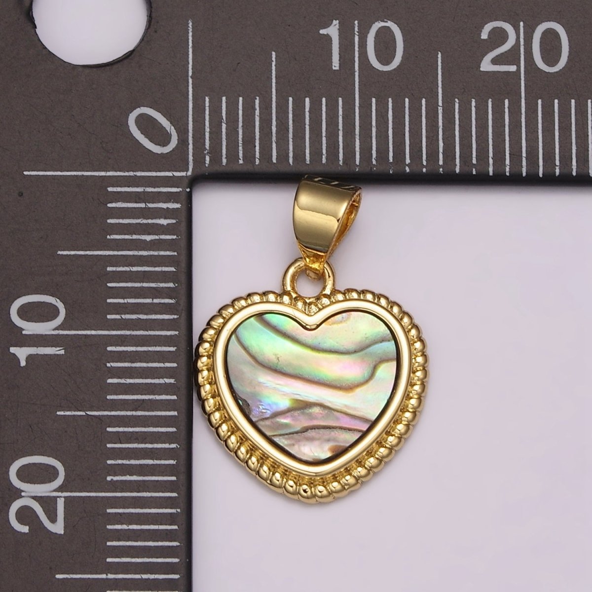 14K Gold Filled Abalone Heart Pendant, Unique One of a kind Abalone Shell Pendant, Heart Shaped Pendant, Heart Pendant for Jewelry Making N-484 - DLUXCA