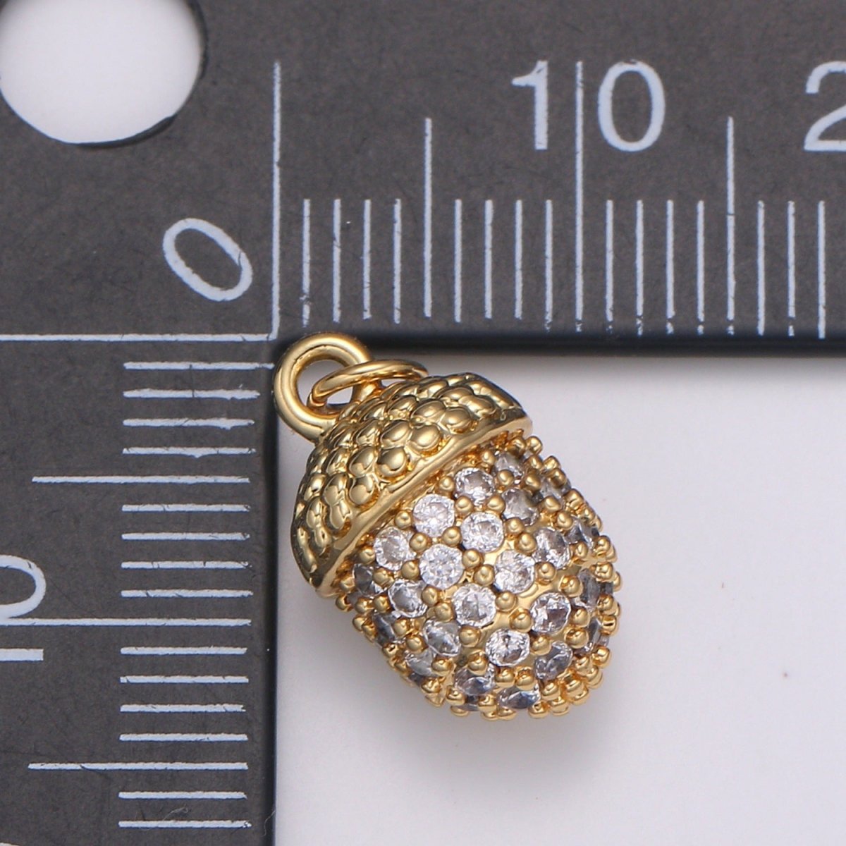 14K Gold Filled Acorn Charm for Minimalist Necklace Jewelry Making supply Micro Pave Acorn Pendant for Bracelet Earring E-185 - DLUXCA