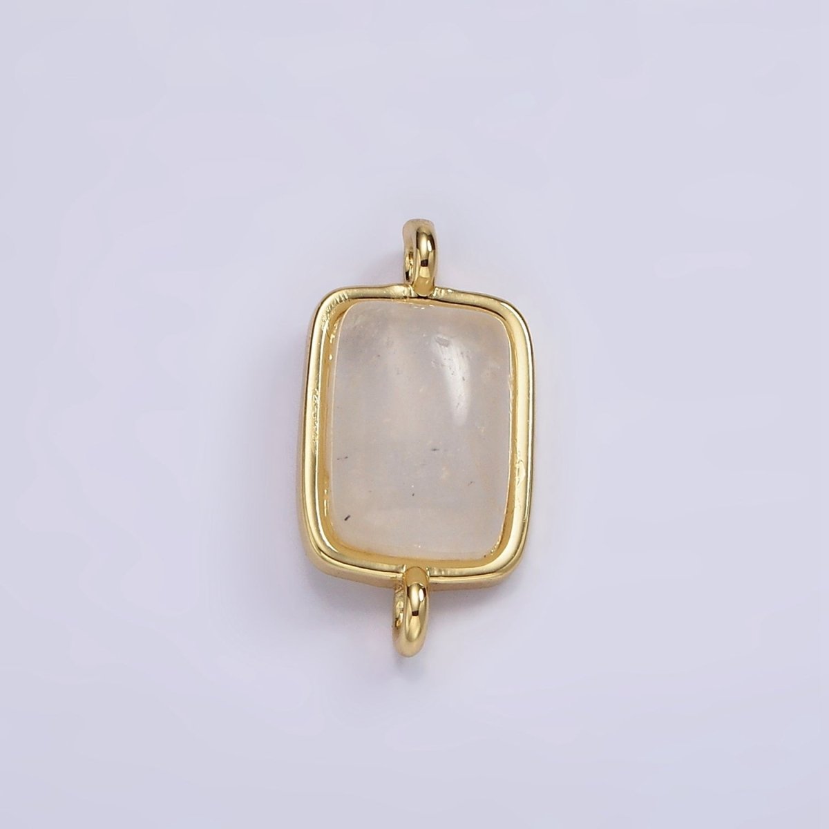 14K Gold Filled Amazonite, Moonstone, Labradorite Rectangular Bezel Connector | G222 - G224 - DLUXCA