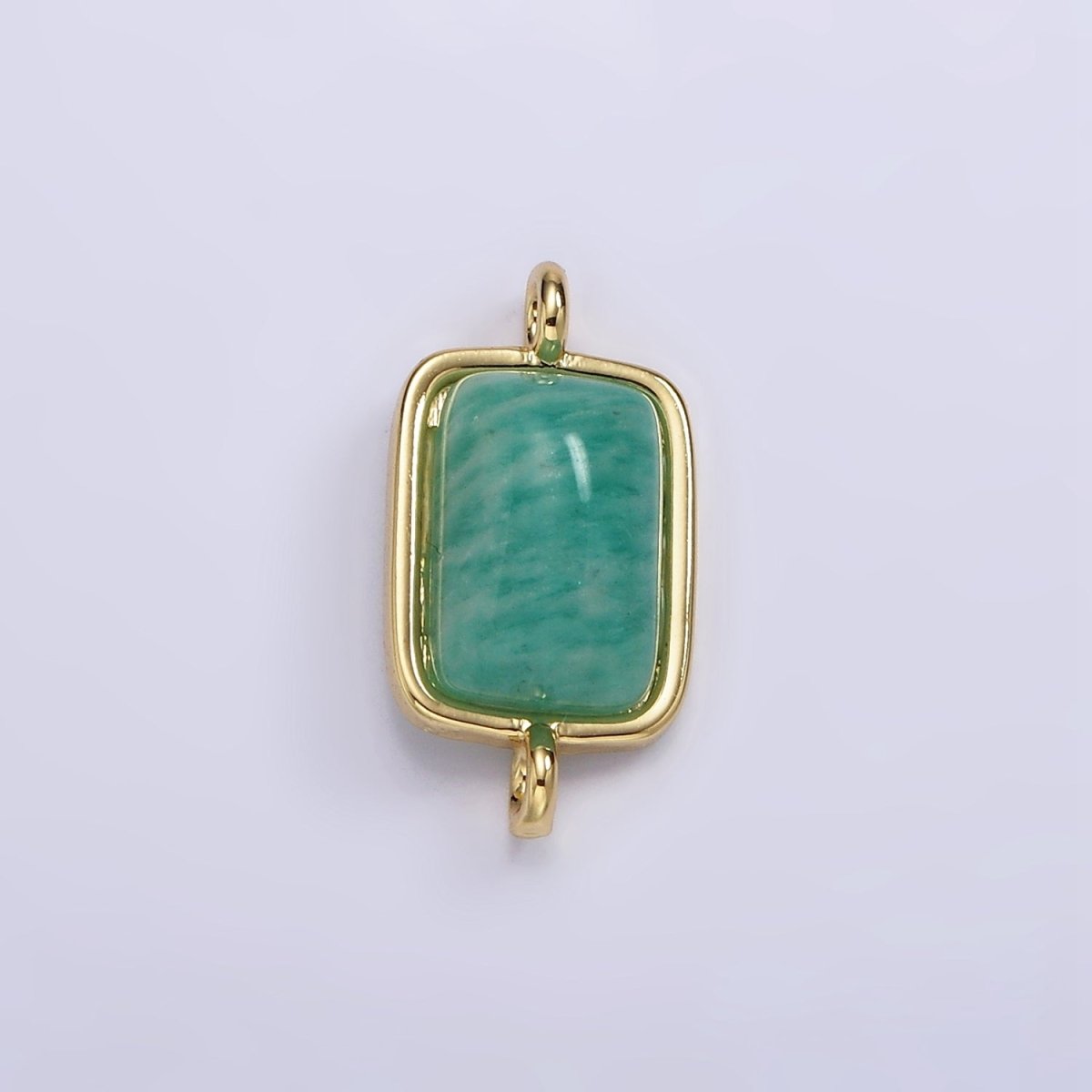 14K Gold Filled Amazonite, Moonstone, Labradorite Rectangular Bezel Connector | G222 - G224 - DLUXCA