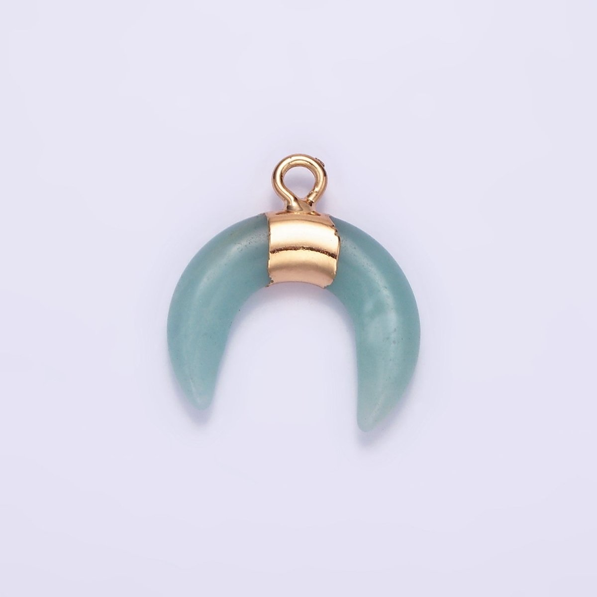 14K Gold Filled Amethyst, Amazonite, Howlite Crescent Horn Molten Charm | N1734 - N1736 - DLUXCA