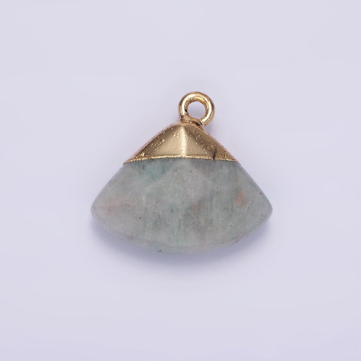 14K Gold Filled Amethyst, Aventurine, Rose Quartz, Clear Quartz, Amazonite Triangle Fan Molten Charm | N1737 - N1741 - DLUXCA