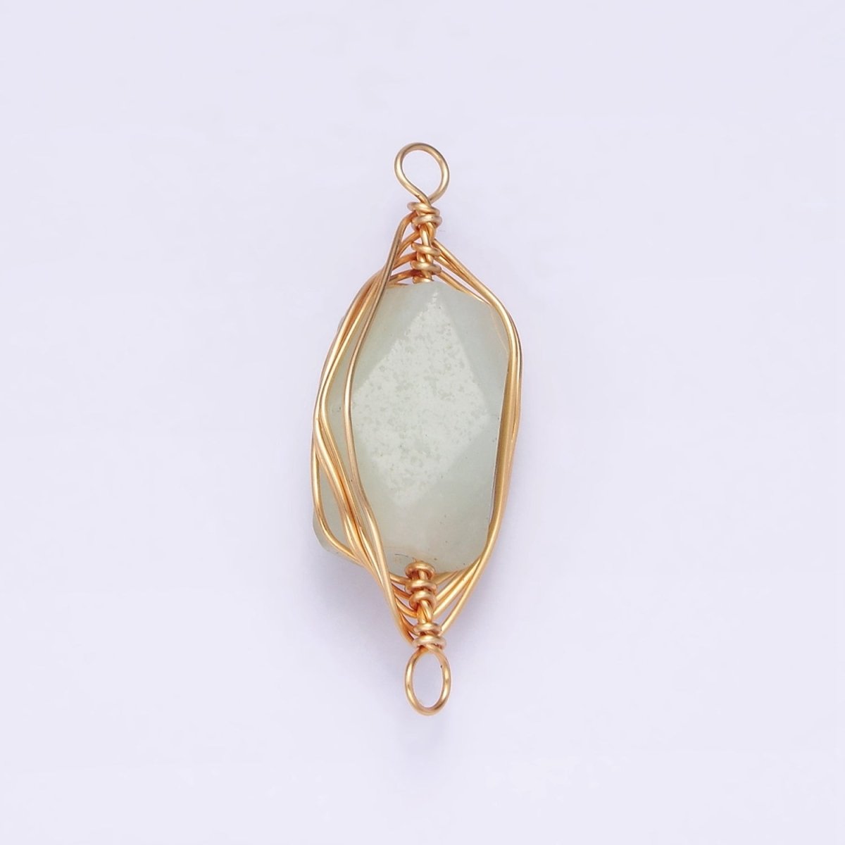 14K Gold Filled Amethyst, Prehnite, Amazonite, Clear Quartz, Rose Quartz Wire Wrapped Connector | G044 - G048 - DLUXCA