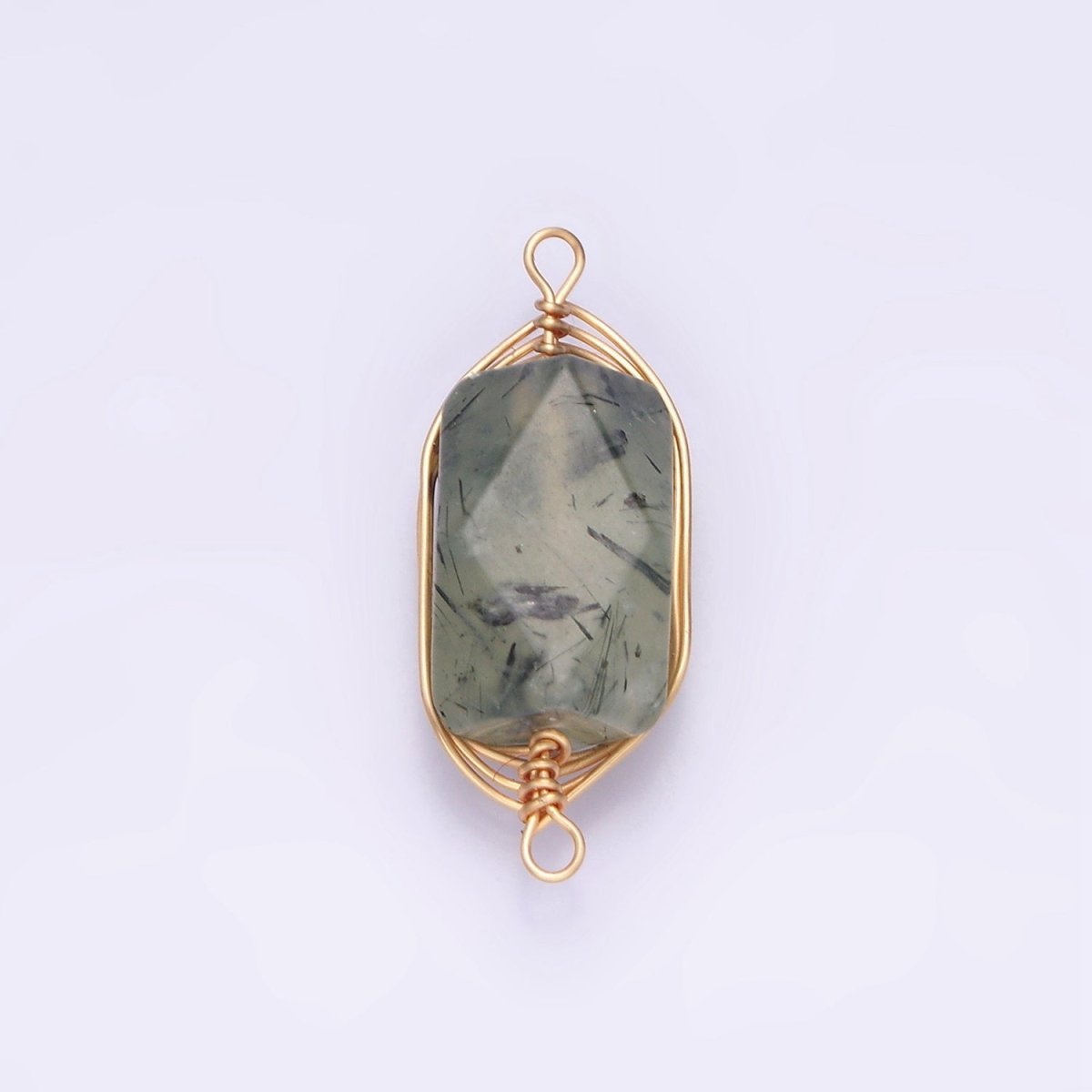 14K Gold Filled Amethyst, Prehnite, Amazonite, Clear Quartz, Rose Quartz Wire Wrapped Connector | G044 - G048 - DLUXCA