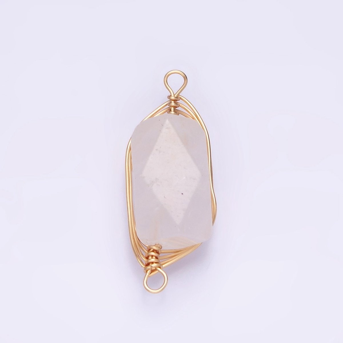 14K Gold Filled Amethyst, Prehnite, Amazonite, Clear Quartz, Rose Quartz Wire Wrapped Connector | G044 - G048 - DLUXCA