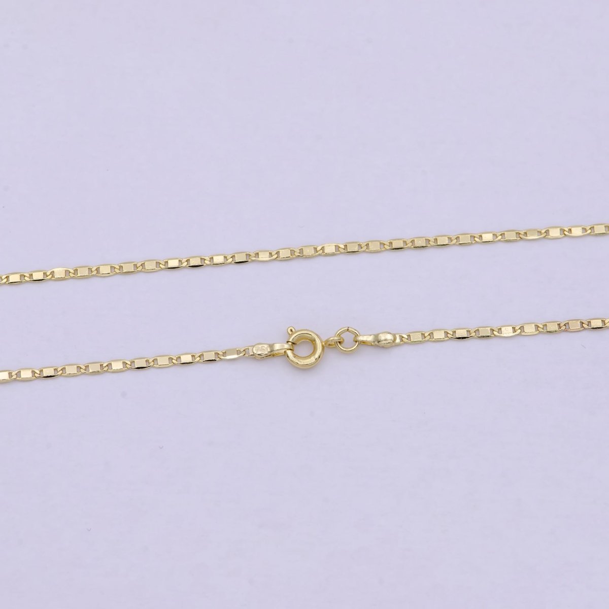 14K Gold Filled Anchor Chain, Dainty 1.6mm in Width, Layering 24 Inch Anchor Finished Chain with Spring Ring | WA-619 Clearance Pricing - DLUXCA