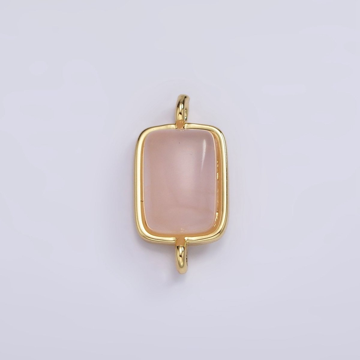 14K Gold Filled Aquamarine, Aventurine, Amethyst, Rose Quartz Bezel Rectangular Connector | G246 - G249 - DLUXCA