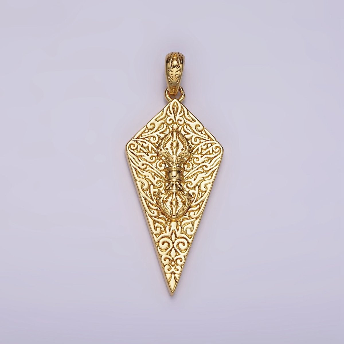 14K Gold Filled Artisan Magician manifestation Charm Double Sided Pendant in Gold & Silver | AH124 - DLUXCA