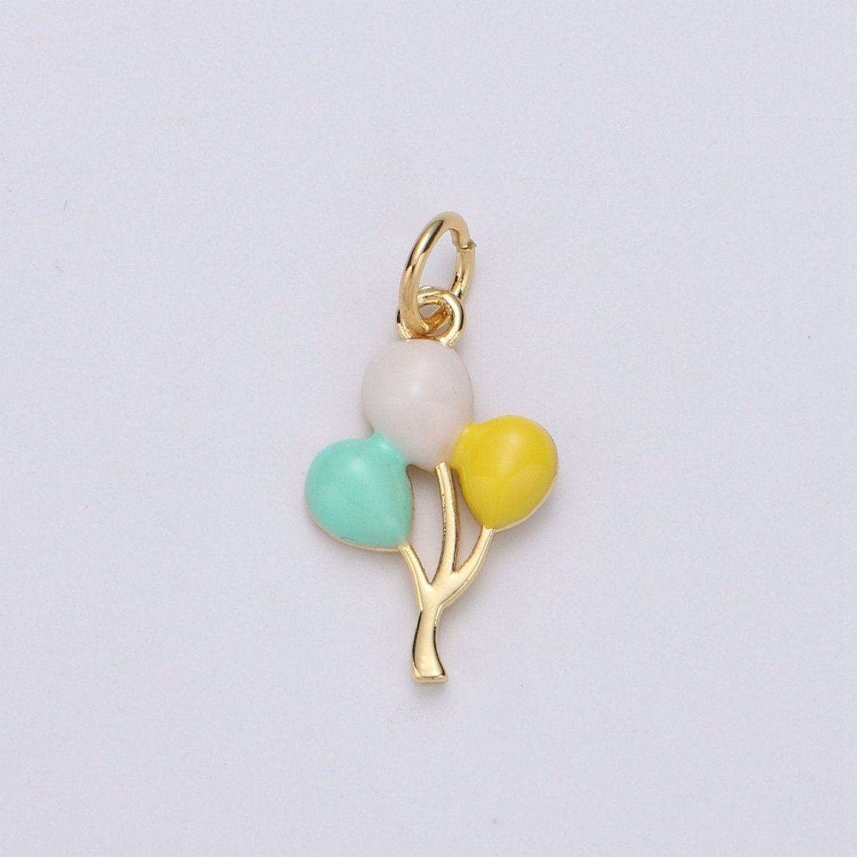 14K Gold Filled Baloon charm for Bracelet Necklace Earring Charm. Dainty Baloon Pastel charm Enamel Jewelry for Kids D-755 - DLUXCA