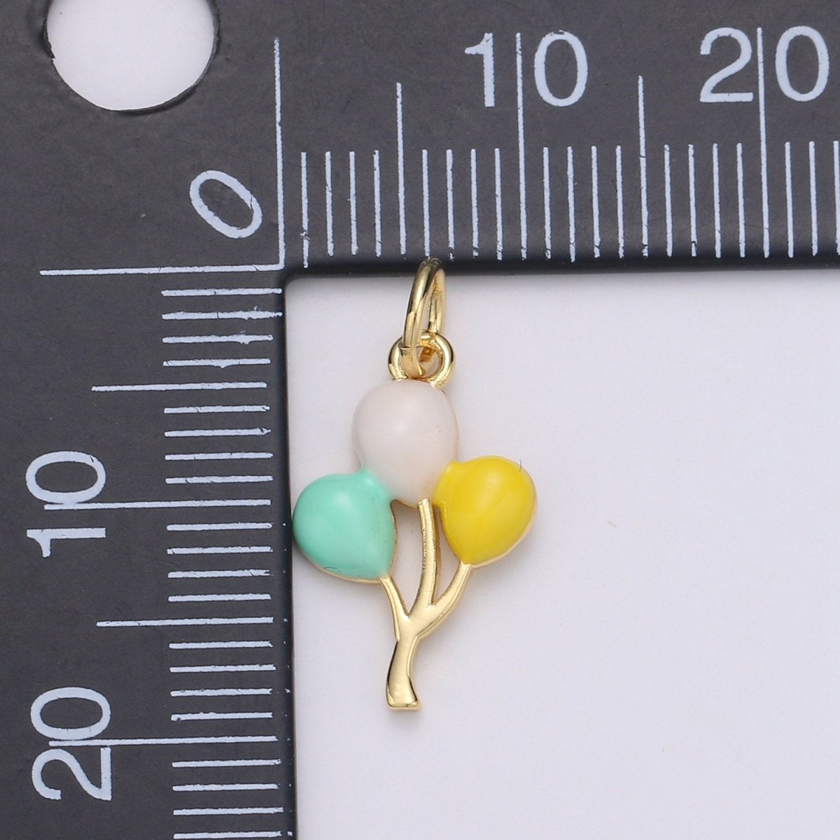 14K Gold Filled Baloon charm for Bracelet Necklace Earring Charm. Dainty Baloon Pastel charm Enamel Jewelry for Kids D-755 - DLUXCA
