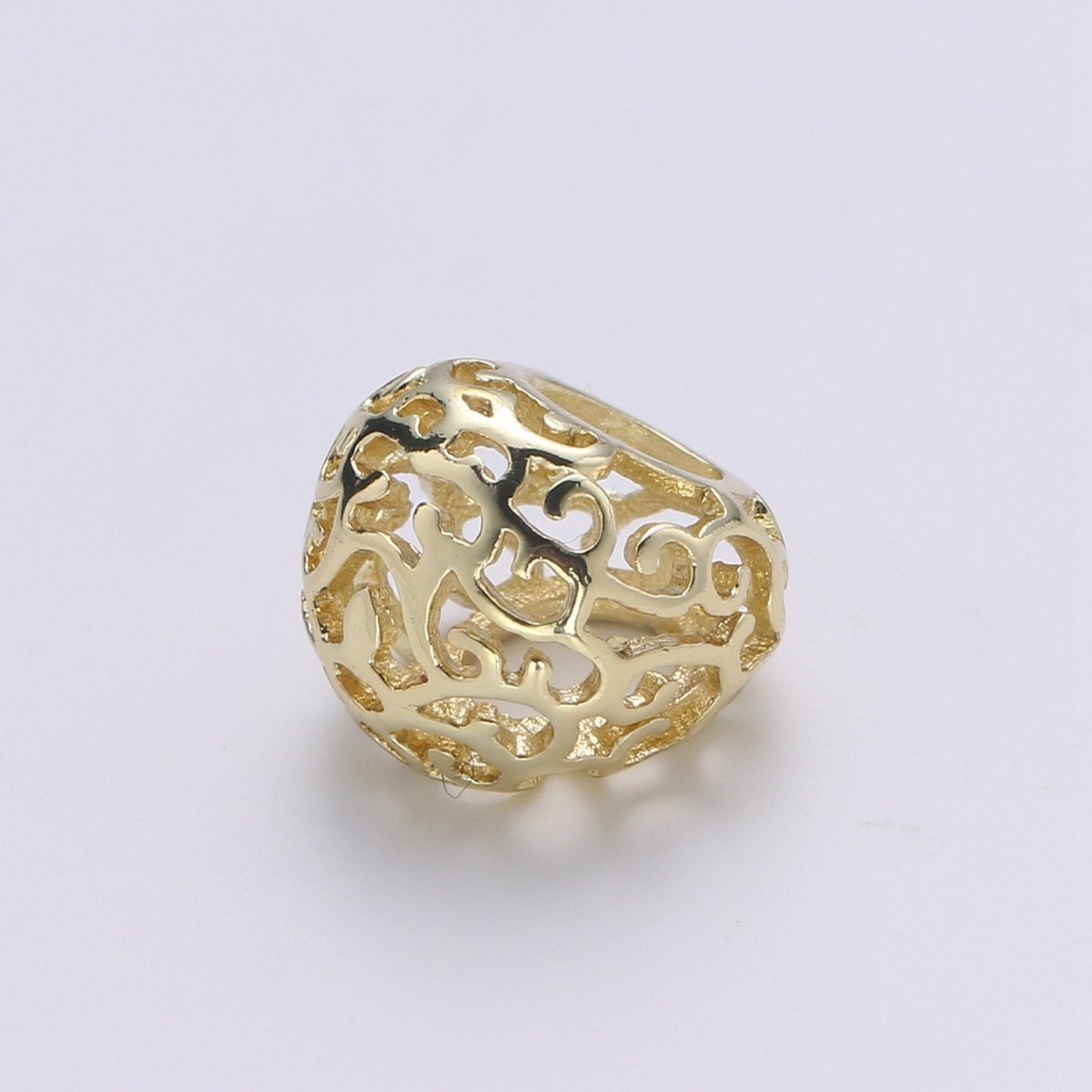 14k Gold Filled Beads Gold Filigree Spacer Charm Beads for Bracelet Necklace Jewelry Making Supply, B-378 - DLUXCA