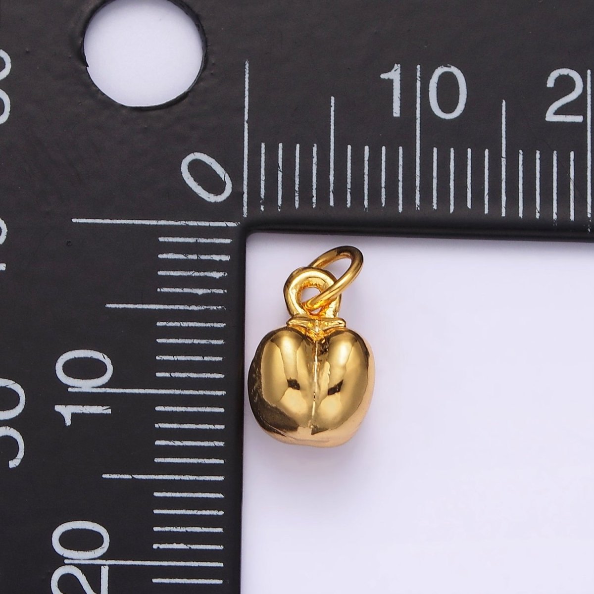 14K Gold Filled Bell Pepper Paprika Fruit Puffed Minimalist Add-On Charm | AG404 - DLUXCA