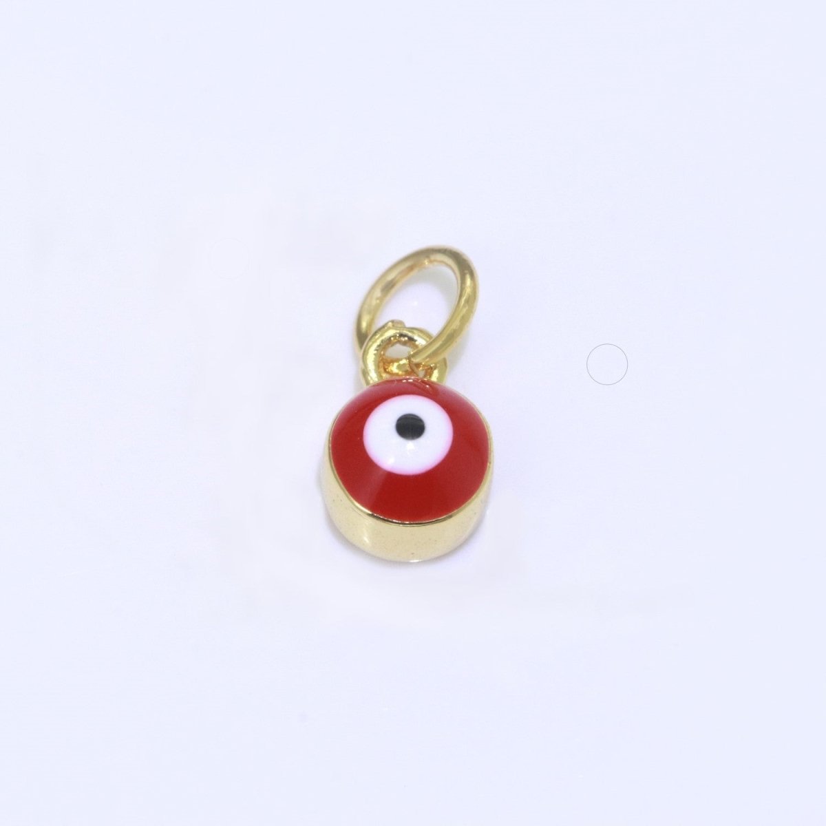 14K Gold Filled Black, Blue, Dark Blue, Green, Pink, Purple, Red, Teal, White, Yellow 5mm Evil Eye Mini Round Add-On Charm | M-565 - M-574 - DLUXCA